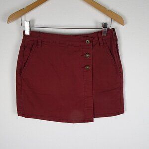 Chelsea & Violet Mini Skirt Size 25 Red Burgundy Pockets